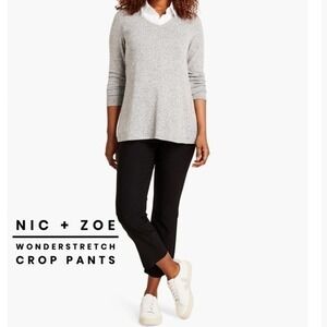 NWT - Nic + Zoe Wonderstretch Women Pants | 6P Cropped | Gray